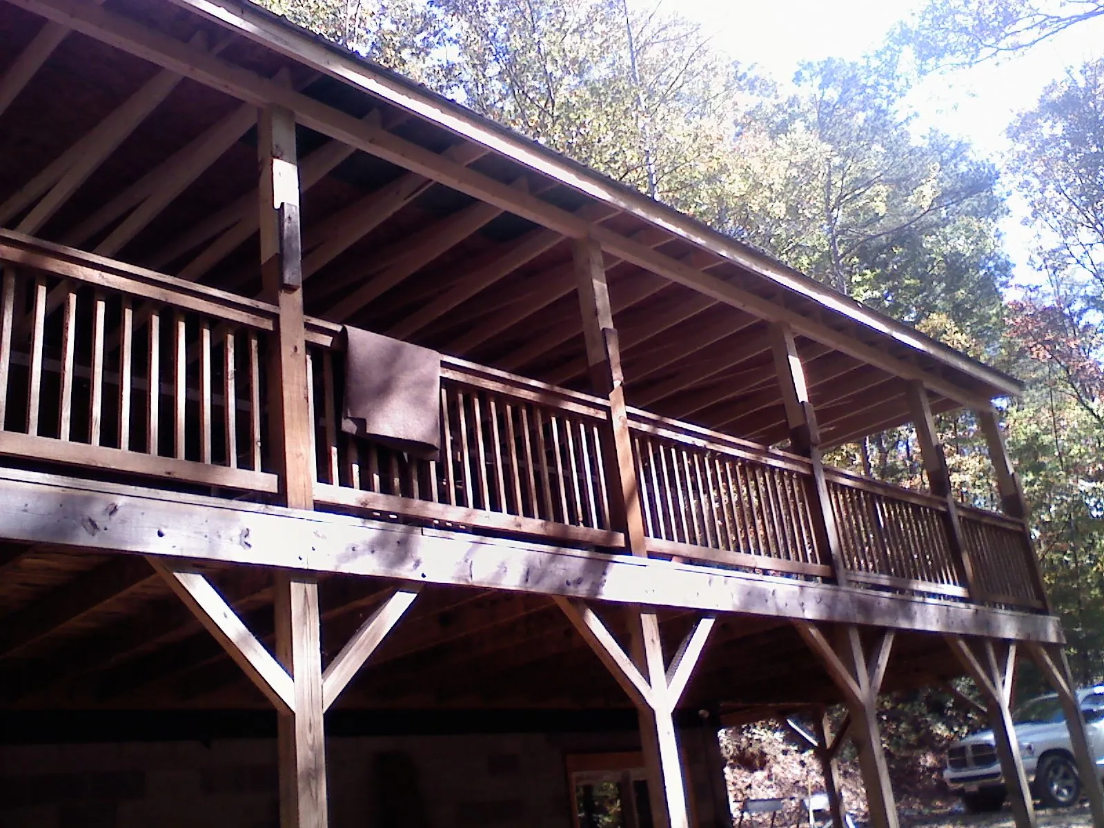 Timber framing under a new elevated porch and deck — Roof Leak Repair in Schoenchen by Roofing Brothers